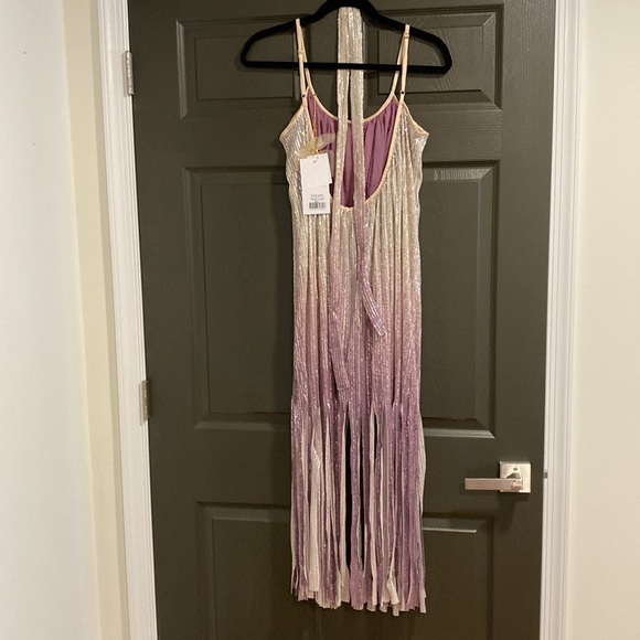 NWT - Sundress X Anthropologie Nicole Purple Ombré Sequin Fringe Dress - Picture 7 of 10